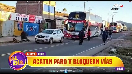 Puno: Pobladores acatan paro por adelanto de elecciones y bloquean vías