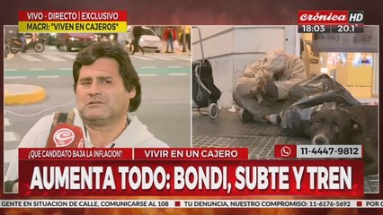 Duerme en la calle y en los cajeros: la gente de Crónica lo ayudó