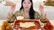 ASMR MUKBANG Tteokbokki with Ramen noodles, Spicy Squid & Fish cake Kimbap, BBQ Seasoned Chicken.