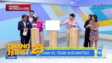 #SanG- What’s in the box challenge with Susan-Ivan o Matteo-Suzi! | Unang Hirit