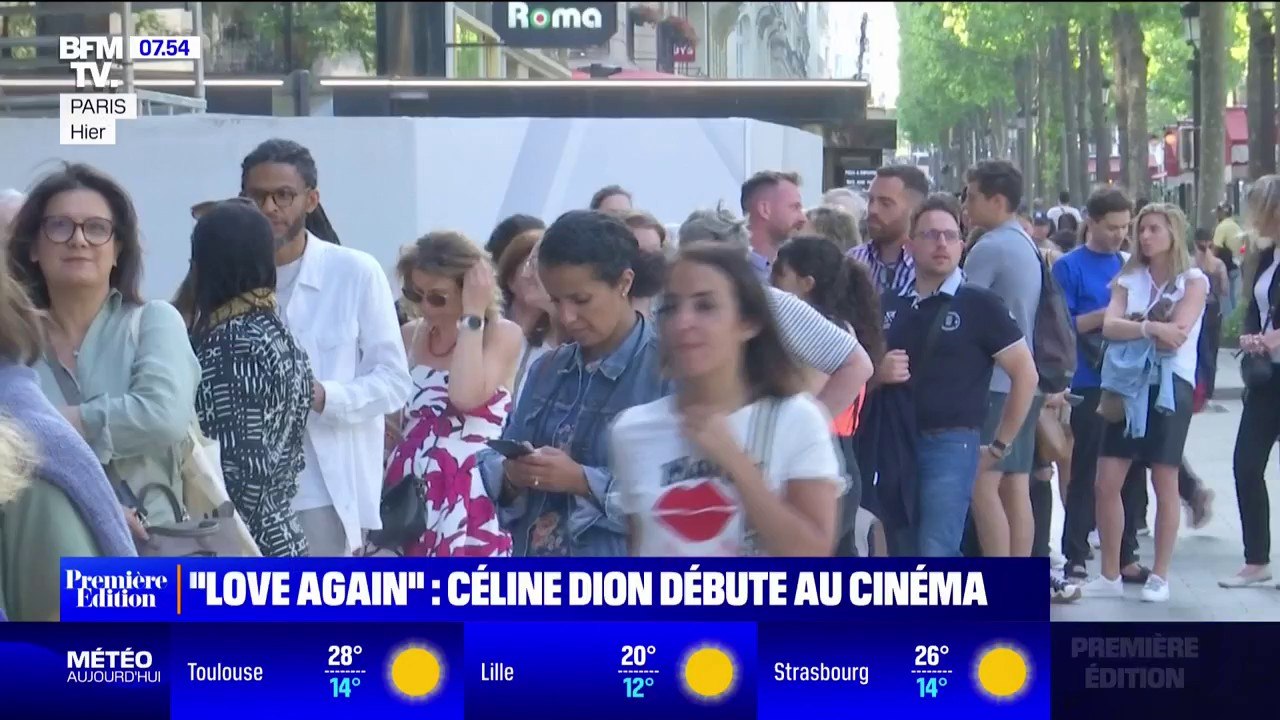 Des centaines de fans de Céline Dion réunis pour l'avant-première de "Love Again", dans lequel elle joue son propre rôle