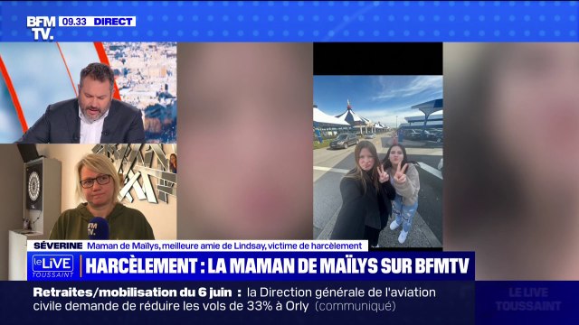 C'est très dur, elle ne va plus à l'école depuis le décès de Lindsay : la mère de Maïlys, la meilleure amie de Lindsay, témoigne sur BFMTV