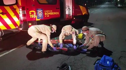 Motociclista fica ferido após perder o controle da Kawasaki z800 na Rua Minas Gerais