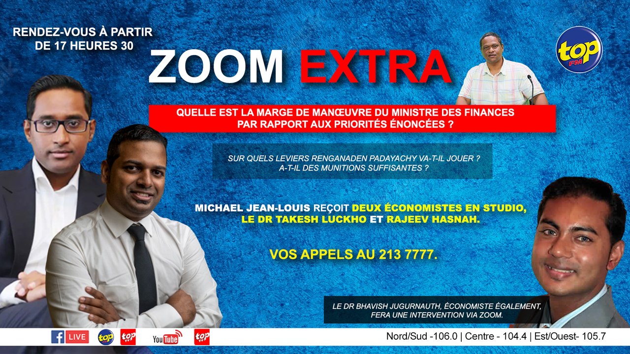 Zoom Extra : Michael Jean Louis reçoit deux économistes , le Dr Takesh Luckho et Rajeev Hasnah_0