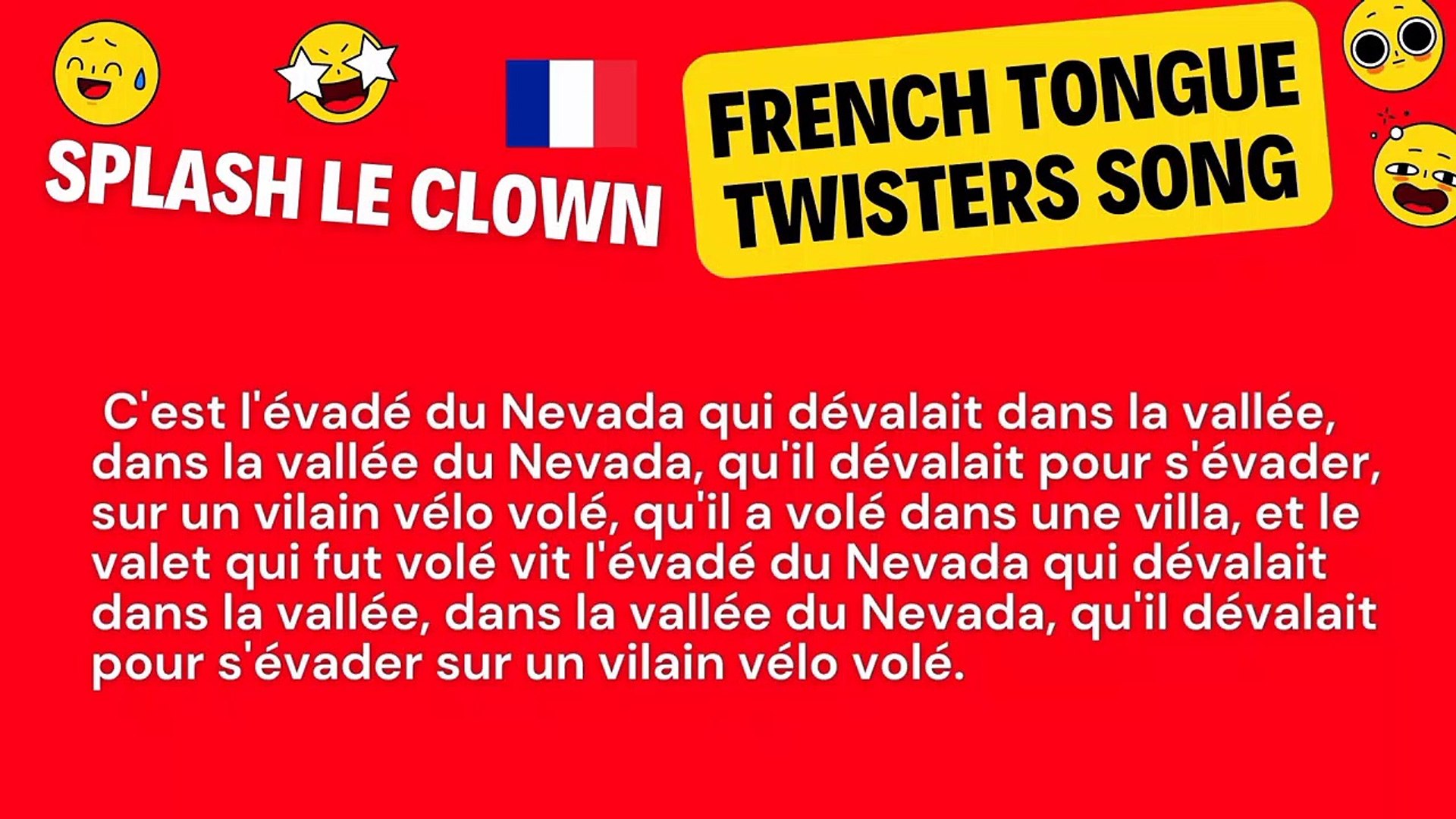 ⁣French Tongue Twisters Song - Improve your French pronunciation with Splash le Clown