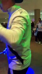 David Stockdale cuts the hair of Sheffield Wednesday's partnership manager James Todd