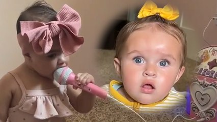 Hilarious Toddler SCREAMS into microphone to the fear of her sister!
