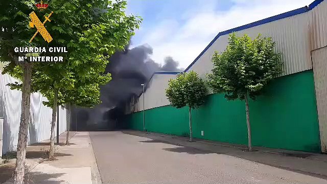 Un incendio en una empresa de Cintruénigo provoca una nube tóxica