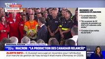 Emmanuel Macron aux pompiers chargés de lutter contre les incendies:  
