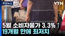 5월 소비자물가 3.3%↑...19개월 만에 최저치 / YTN
