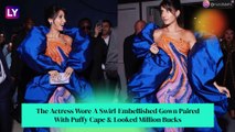 Nora Fatehi Goes 'Extra' Bold In Fitted Gown With Puffy Blue Shrug
