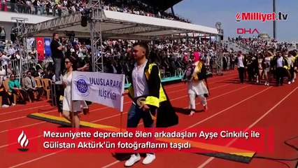 En buruk mezuniyet! Depremde ölen arkadaşlarını unutmadılar