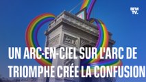 Une vidéo de l'Arc de Triomphe orné d'un immense arc-en-ciel crée la confusion