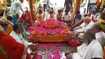 250 किलो फूलों से रामार्चा पूजन में भक्तों ने भगवान राम का आहवान