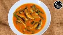 Video guide to making Kerala's special pachamanga mathi curry or sardine fish curry with raw mango
