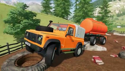 Farming Simulator 22 141 - COLORED LAND ROVER WITH TRAILER DEATH RUN