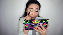 AQUATIC NEON BLUE PURPLE AND GREEN MAKEUP TUTORIAL WITH URBAN DECAY ELECTRIC PALETTE   THERESIA FEEG