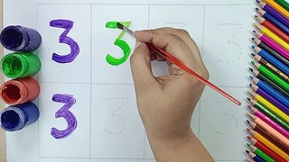 HOW TO LEARN AND WRITE COUNTING 123 /NUMBERS /1234 /COLOURS NAME /NURSERY RHYMES /STARS SCHOOLING