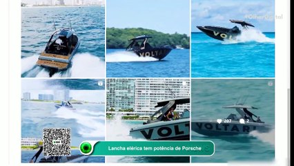 Lancha elérica tem potência de Porsche