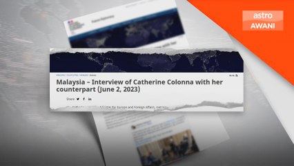 Perancis iktiraf kedaulatan penuh Malaysia