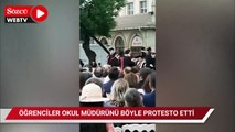 Öğrencilerden, istismarı savunan okul müdürüne protesto