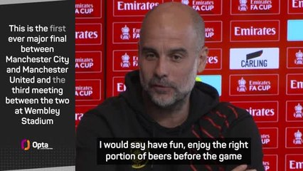 Guardiola urges City fans to have 'the right amount of beer'