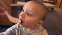 Baby boy speaks volumes with his funny expressions after tasting lemon juice