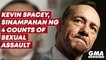 Kevin Spacey, sinampahan ng 4 counts of sexual assault | GMA News Feed