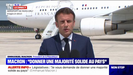 "Nous avons besoin d'une majorité solide" déclare Emmanuel Macron