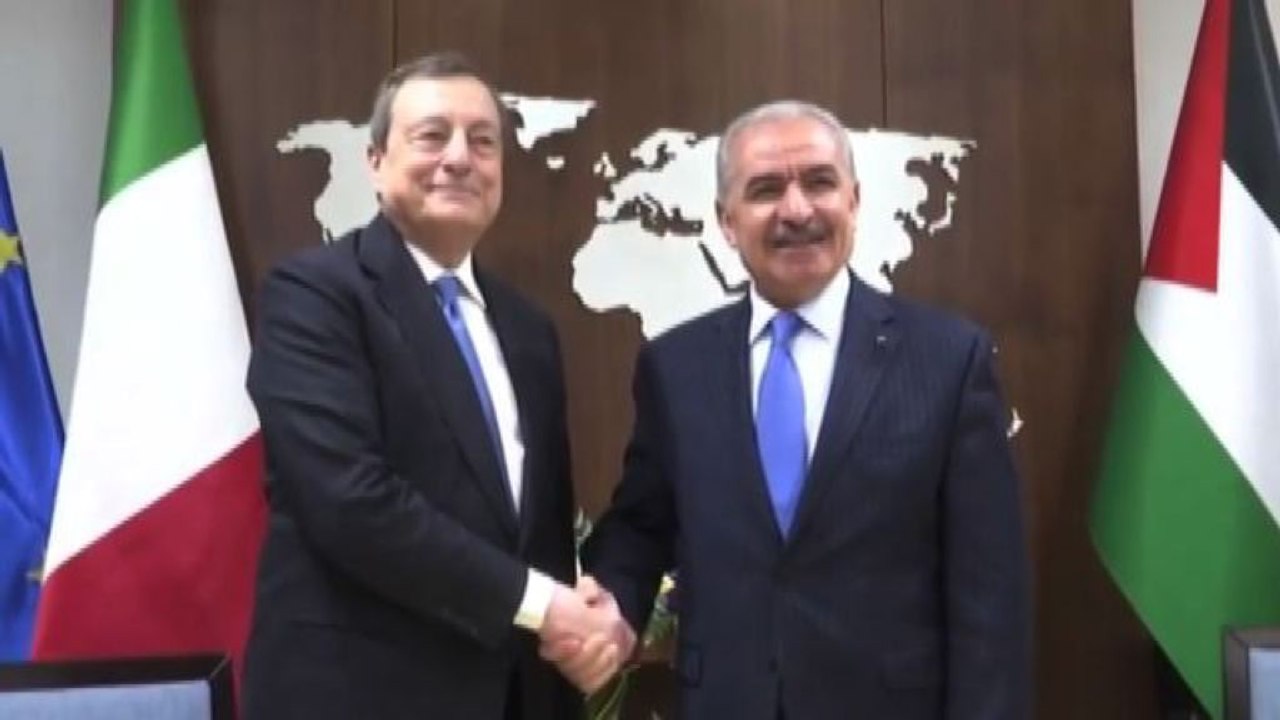 Draghi a Ramallah, incontro con premier Shtayyeh