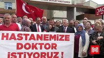 Giresun'da vatandaşlar doktor eksikliğini hastane önünde protesto etti