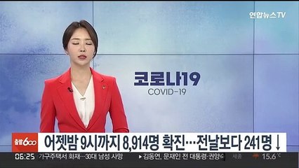 어젯밤 9시까지 8,914명 확진…전날보다 241명↓