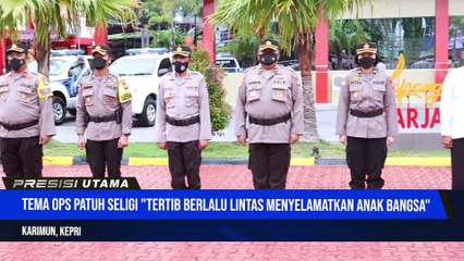 Apel Gelar Pasukan Operasi Patuh Seligi 2022 Dalam Rangka HUT Bhayangkara di Polres Karimun