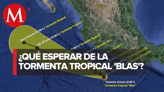 Blas' dejará lluvias torrenciales en Guerrero y Oaxaca, alerta el SMN