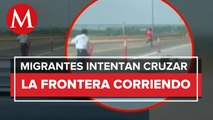 Migrantes intentan cruzar corriendo hacia Estados Unidos por frontera de Coahuila