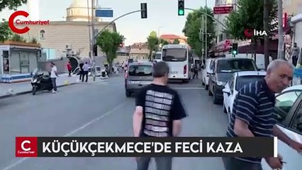 Küçükçekmece'de feci kaza: Dolmuş anne ve çocuğuna çarptı