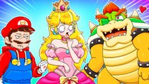 Bad Bowser Vs Mario To Help Peach  If Mario love Peach  Game Animation