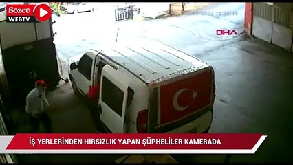 İş yerinden hırsızlık yapan şüpheliler kamerada