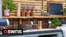 UK mum transforms garden and builds stunning outdoor kitchen for just £60