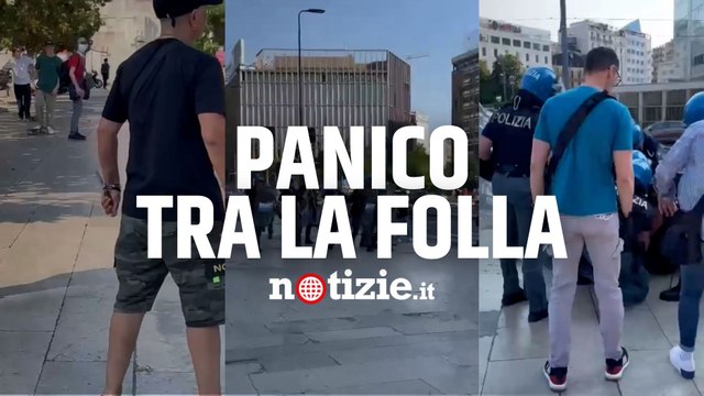 Milano, polizia in assetto antisommossa arresta due persone: una armata di coltello