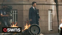 Actor David Tennant spotted filming the news series of Dr Who