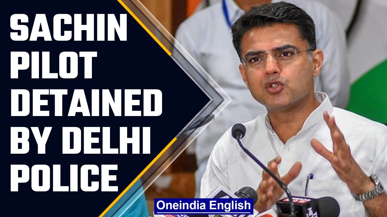 Sachin Pilot detained outside Congress headquarters in Delhi | Oneindia News *News