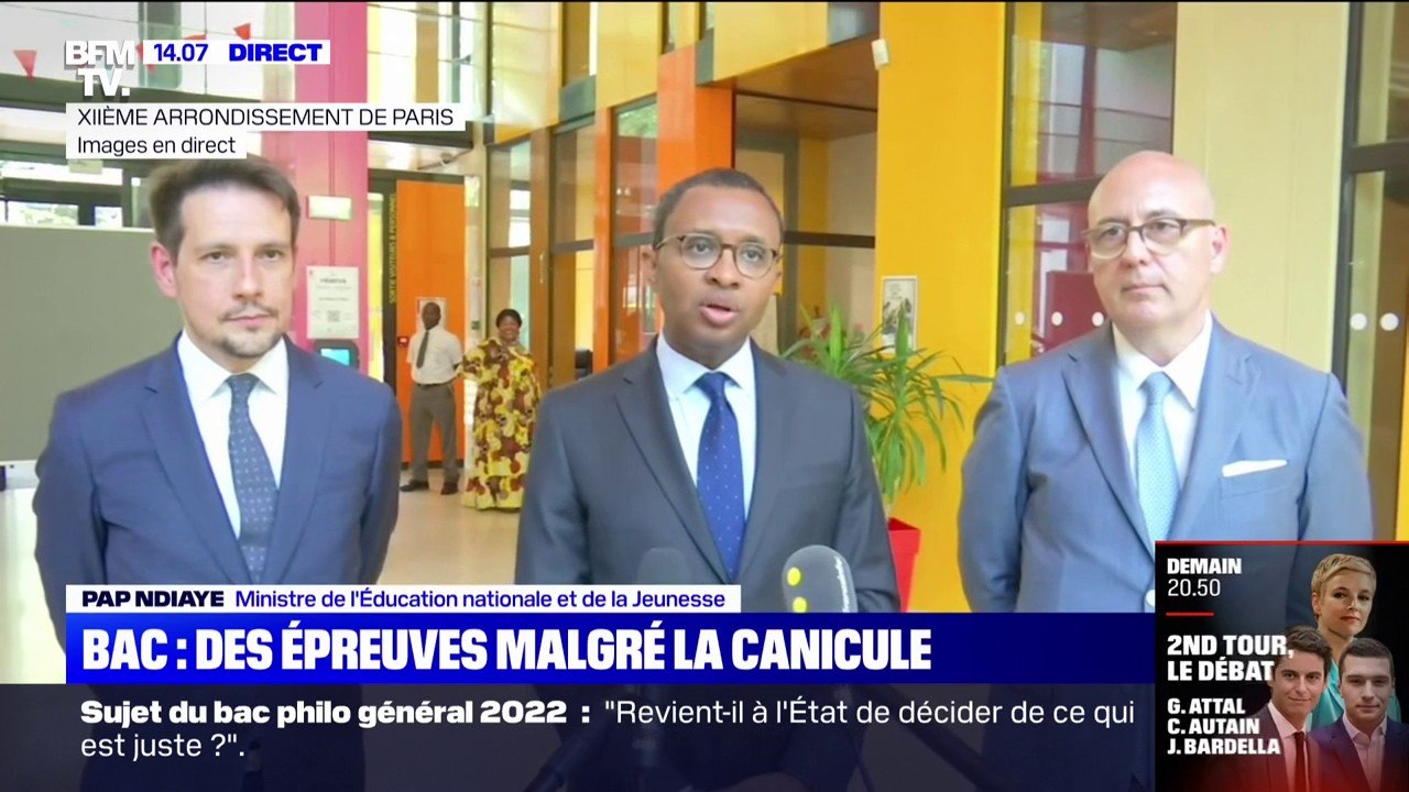 Chaleur pendant les épreuves du BAC: "Nous surveillons la situation" assure Pap Ndiaye, ministre de l'Éducation nationale