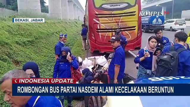 Empat Bus Rombongan Kader Partai NasDem Alami Kecelakaan Beruntun di Tol Japek