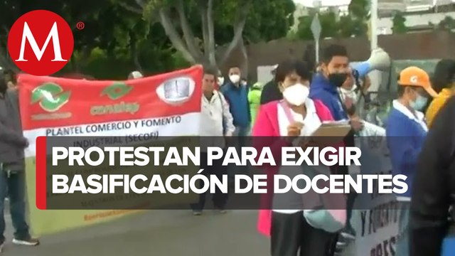 Maestros del Conalep se manifiestan en CdMx y exigen basificiaciones de 5 mil docentes