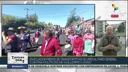 Transportistas se unen al paro general en Ecuador