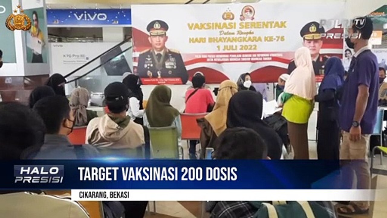 Polsek Cikarang Gelar Vaksinasi Serentak Dalam Rangka Hari Bhayangkara ke-76