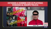 Detienen a hombre con 23 playeras robadas al Toluca