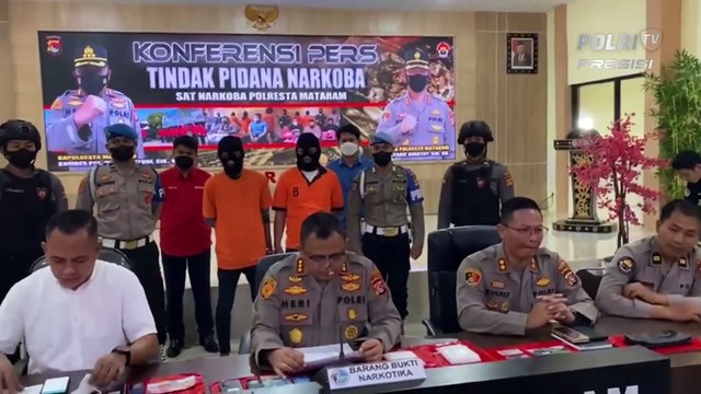 Konferensi Pers Sat Narkoba Polresta Mataram Gagalkan Peredaran Sabu 1 Kg Di Lombok