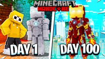 I Survived 100 Days as IRON MAN in Hardcore Minecraft